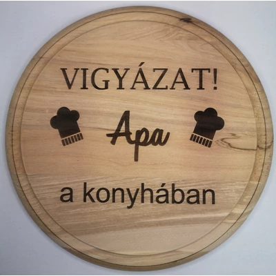 Gravírozott vágódeszka, alátét - Apa a konyhában!