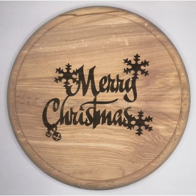 Gravírozott vágódeszka, alátét - Merry Christmas