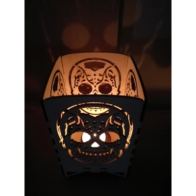 Halloweeni Csontváz Fej mécsestartó