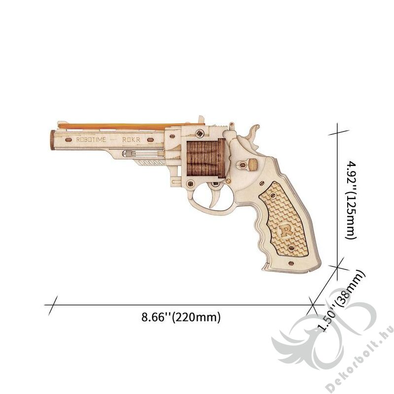 Revolver M60 pisztoly - Modern 3D fa Puzzle