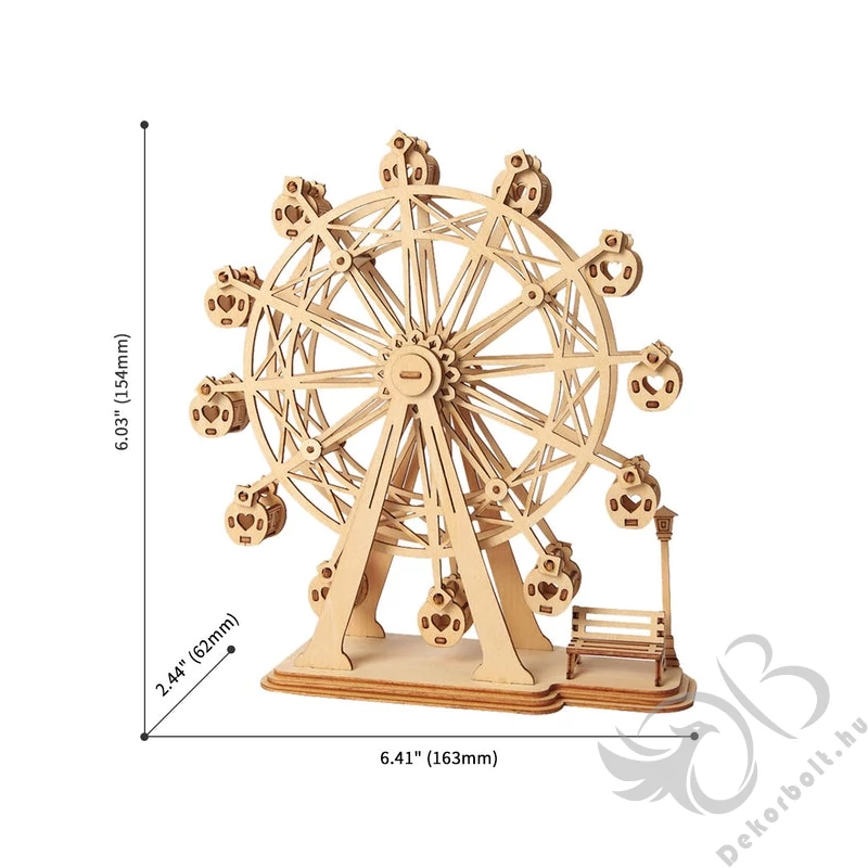 Óriás kerék - Modern 3D fa Puzzle