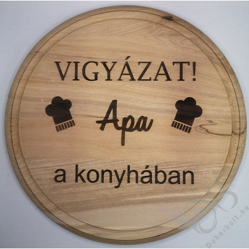 Gravírozott vágódeszka, alátét - Apa a konyhában!