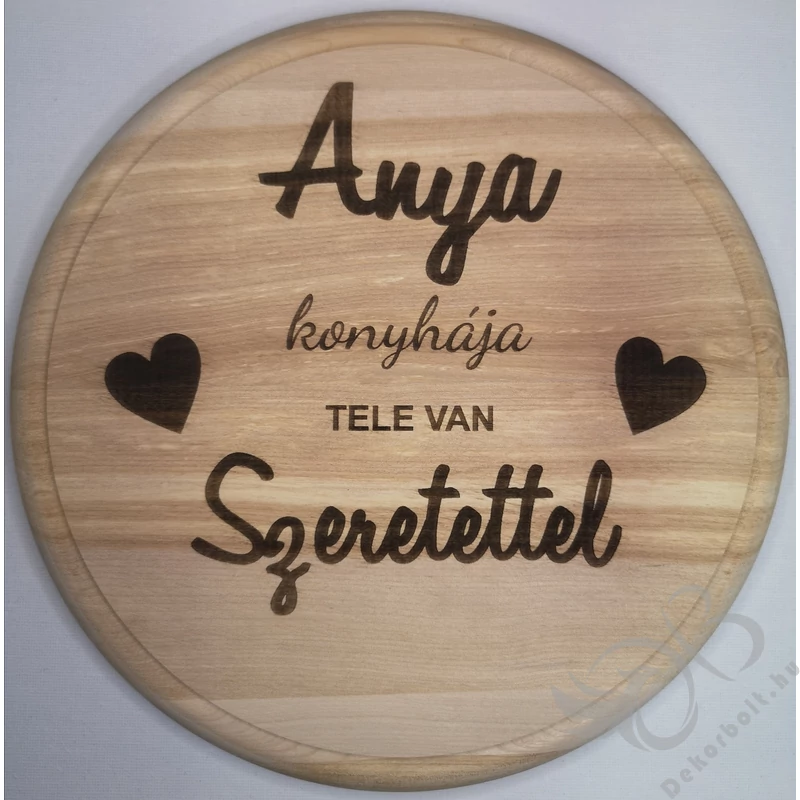 Gravírozott vágódeszka, alátét - Anya konyhája tele van szeretettel